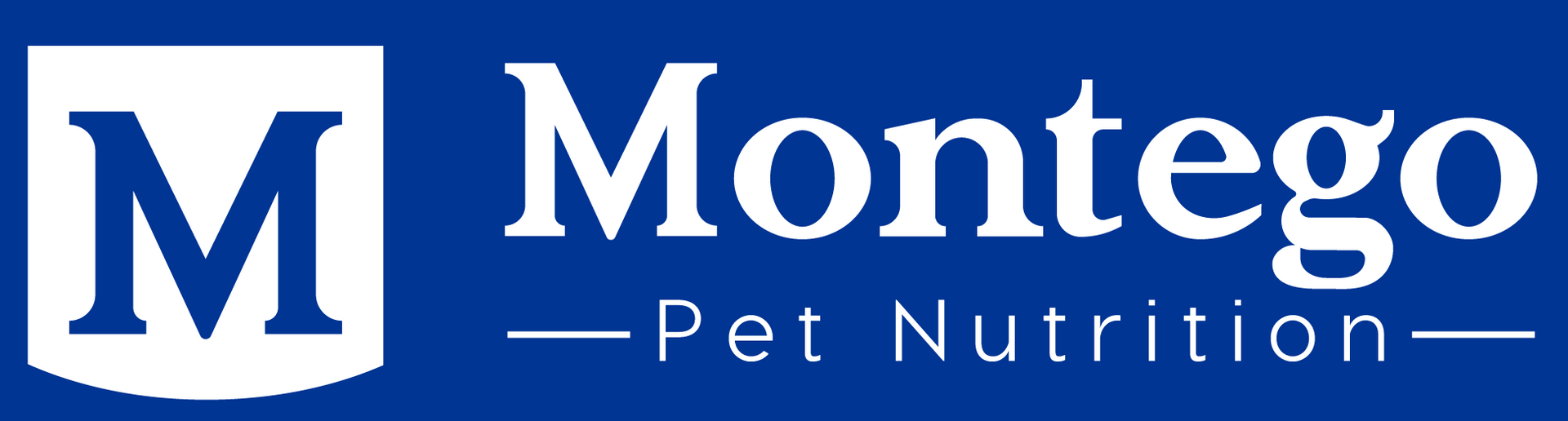 Montego Pet Nutrition logo with a blue background